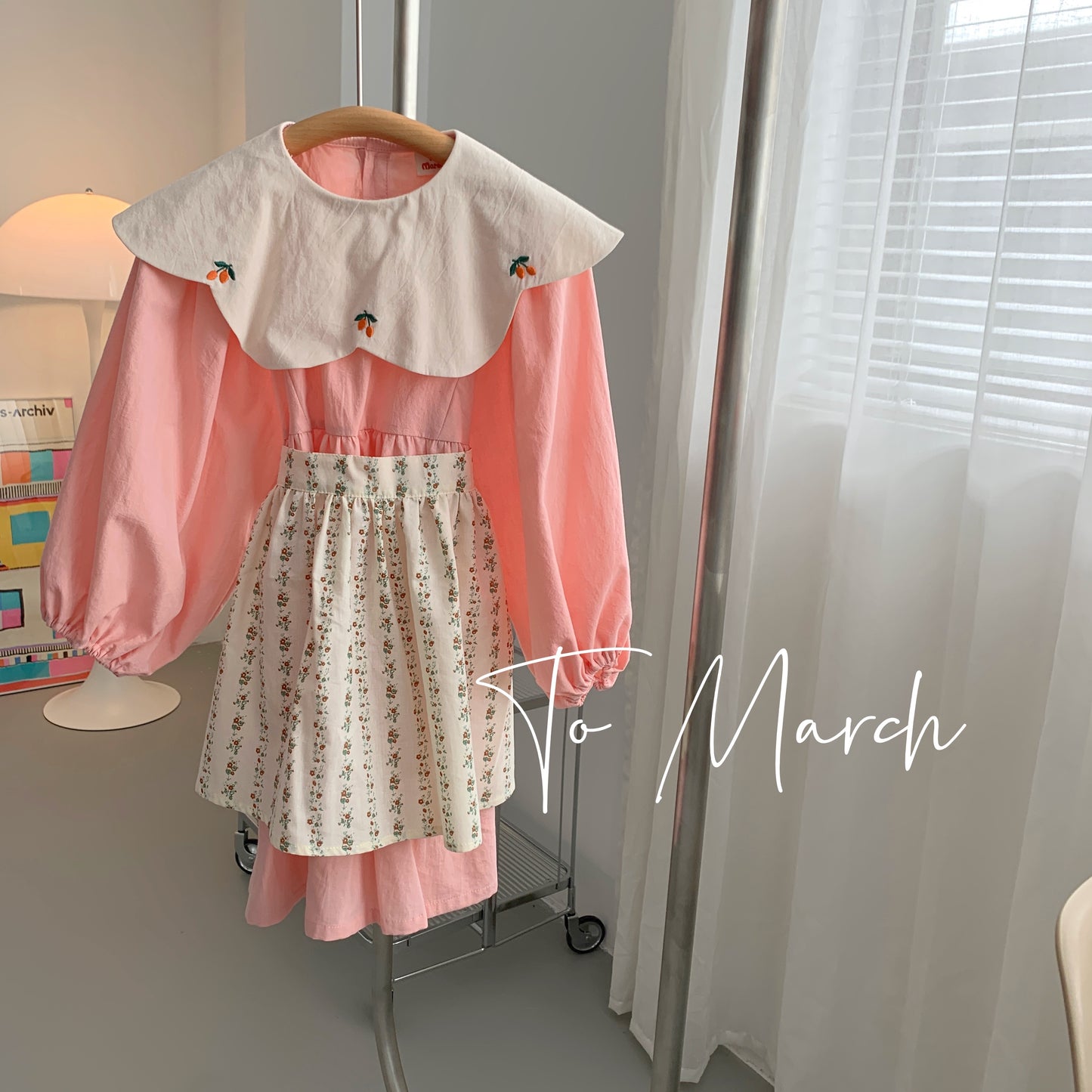 Vintage Style Embroidered Apron Girls' Dress