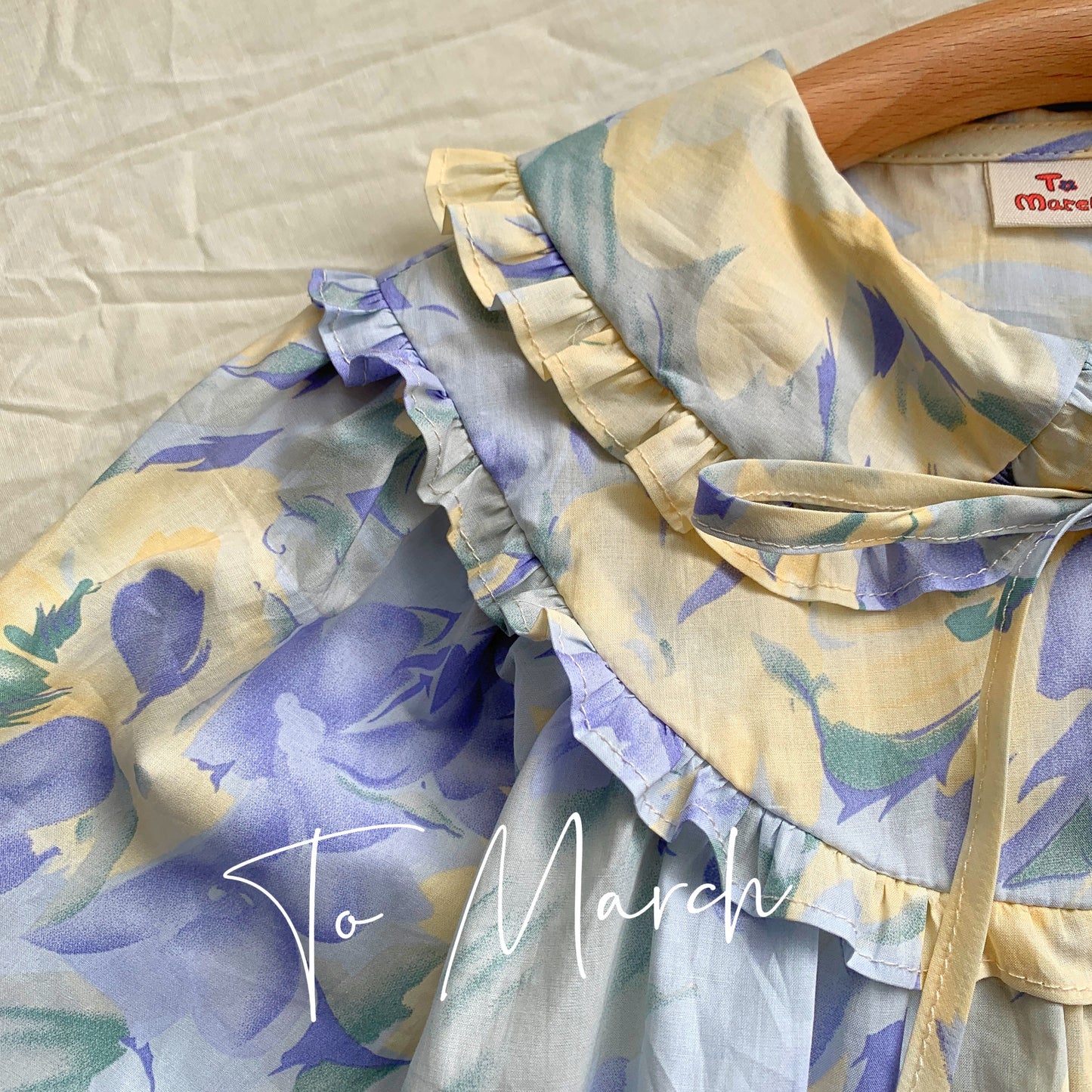 Floral Cotton Blouse With Bib Collar