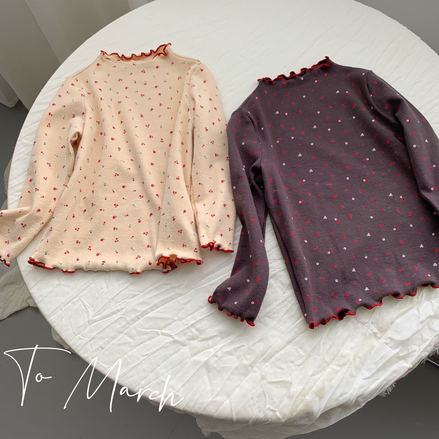 Floral Top with Lettuce-Edge Finish