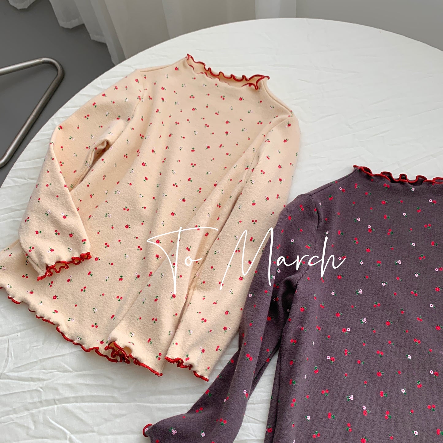 Floral Top with Lettuce-Edge Finish