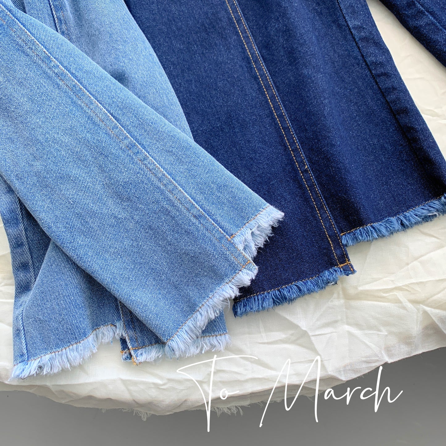 Flared Full-Length Jeans With Raw Cut Hem