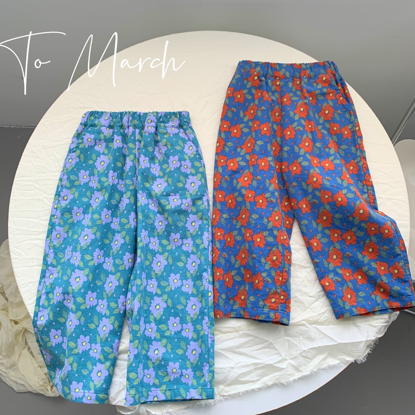 Wide-leg Flower Casual Trousers