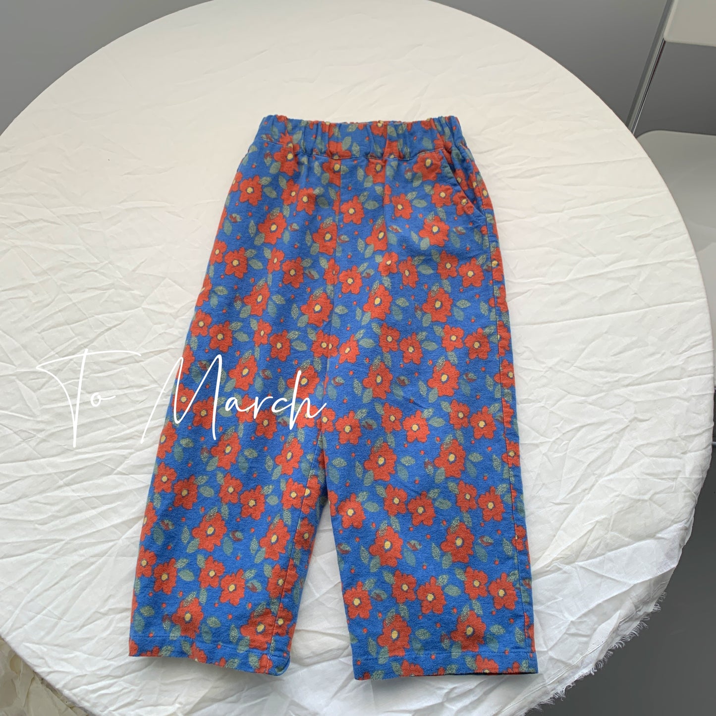 Wide-leg Flower Casual Trousers