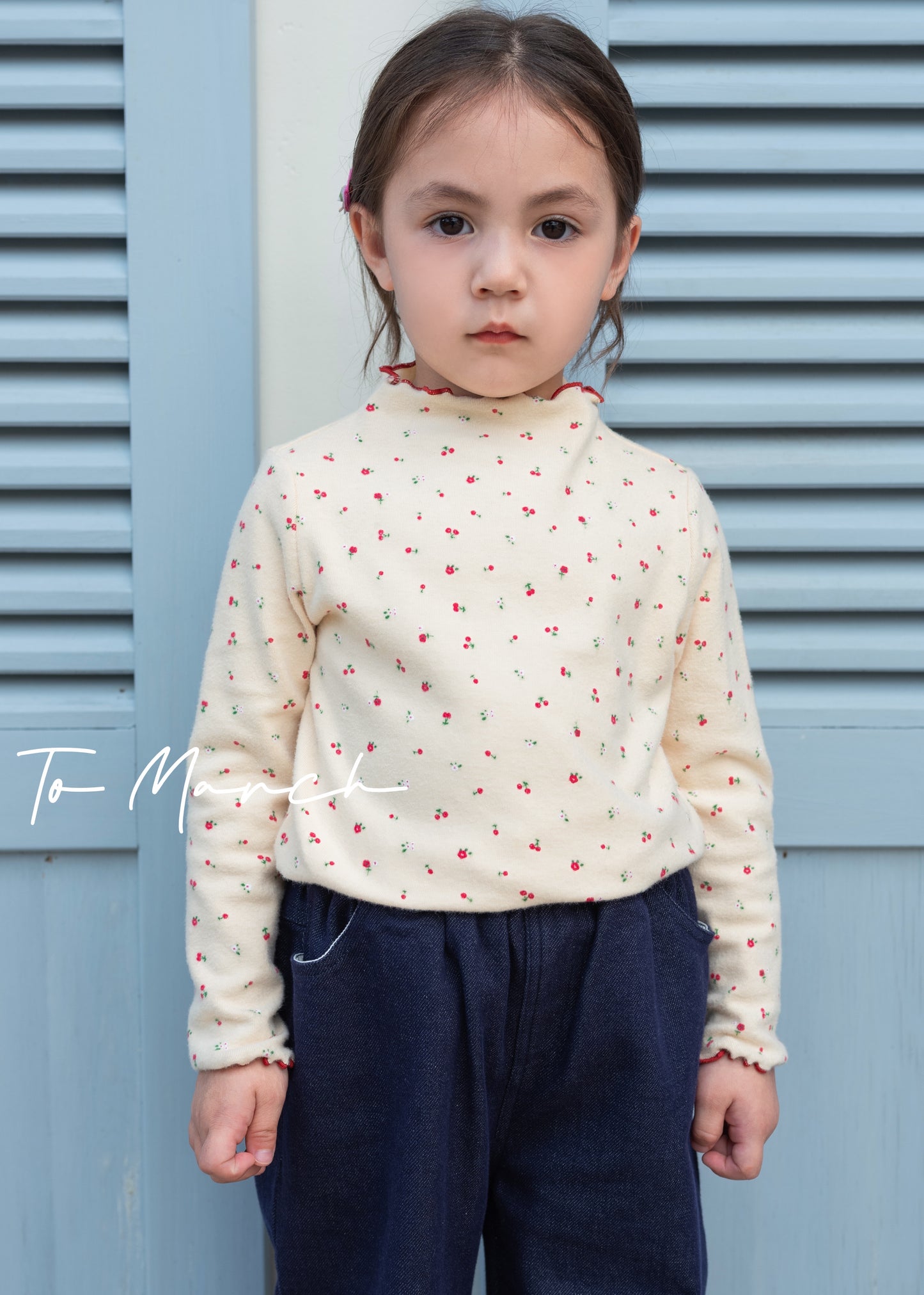 Floral Top with Lettuce-Edge Finish