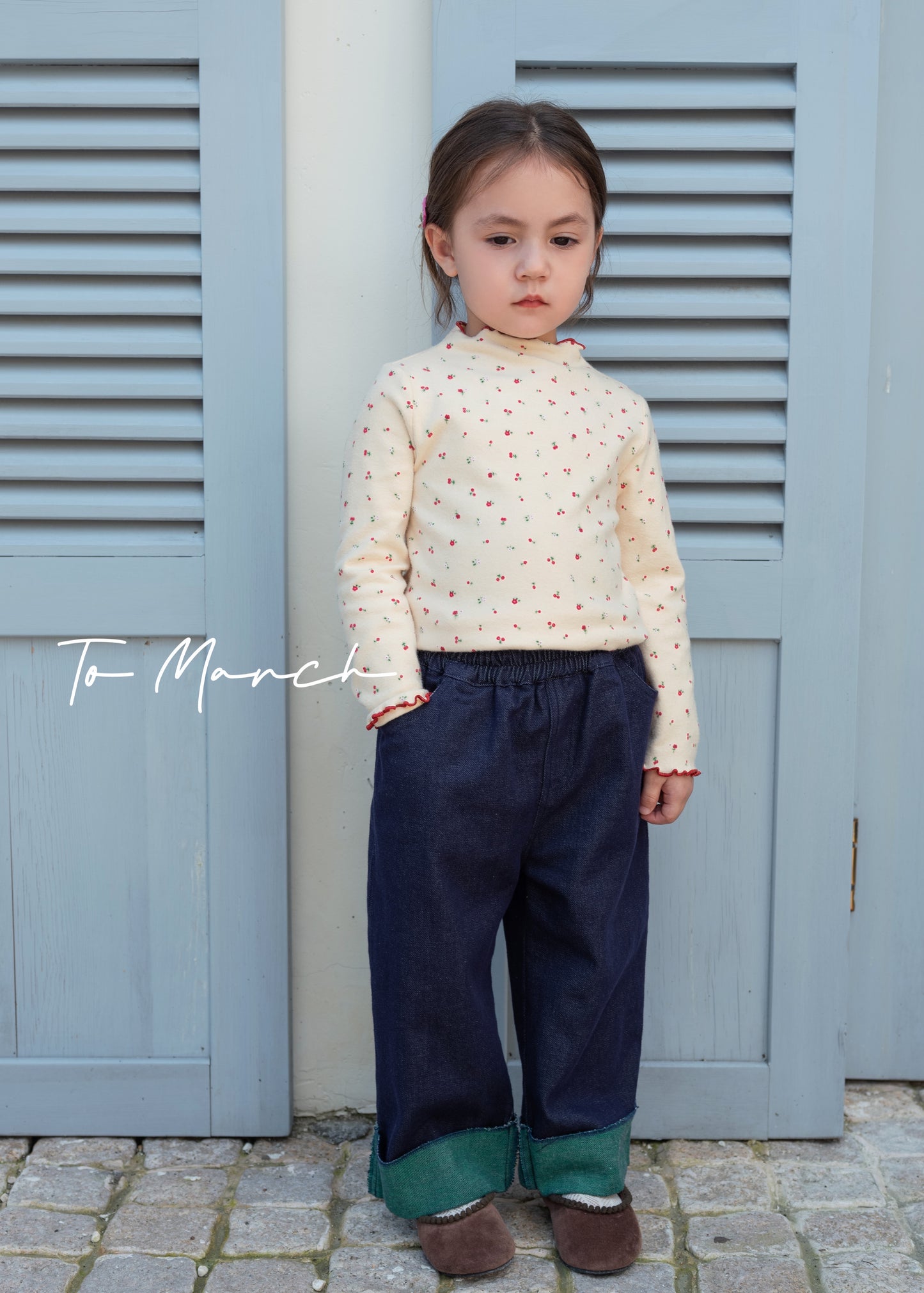 Floral Top with Lettuce-Edge Finish