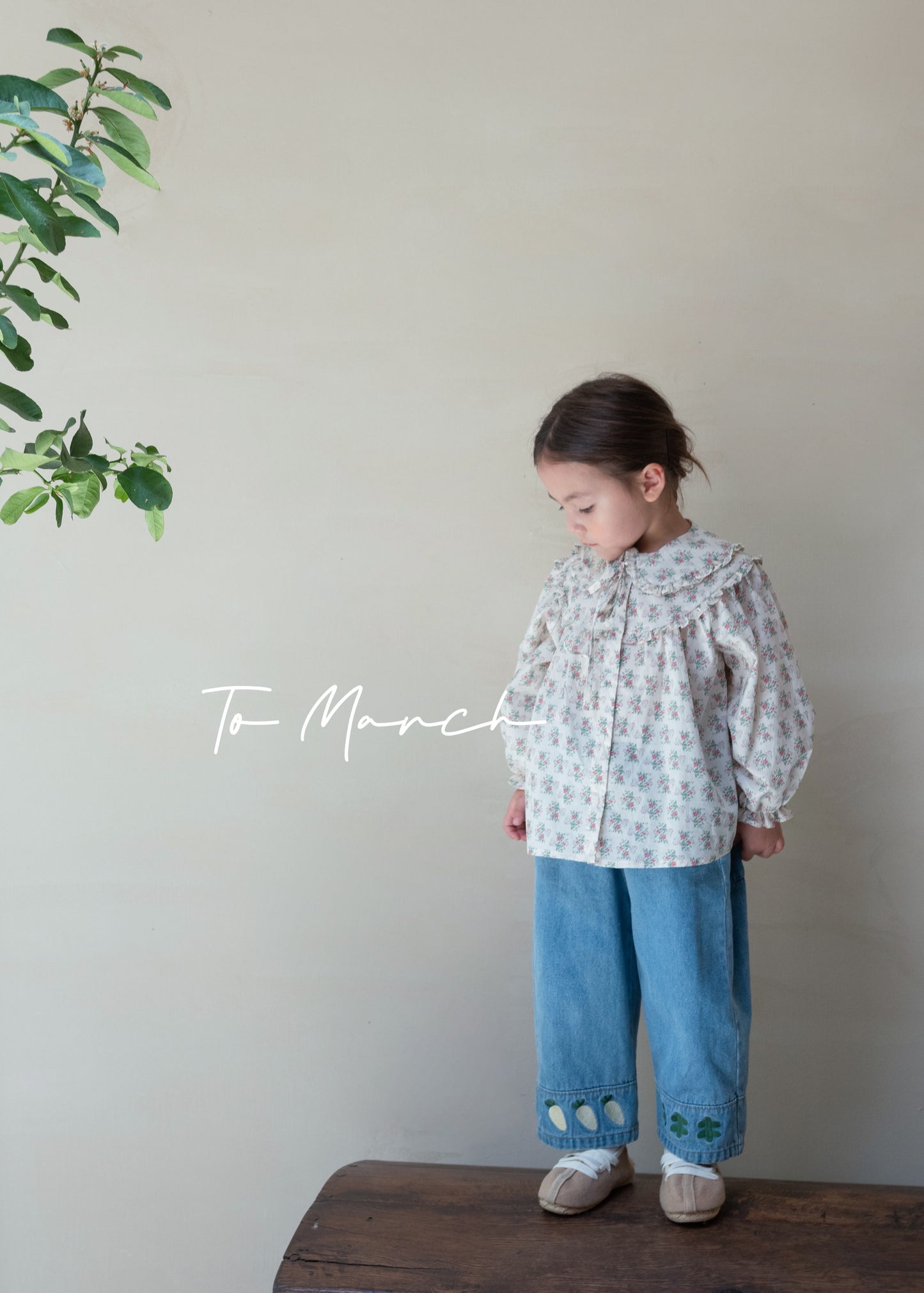 Floral Cotton Blouse With Bib Collar