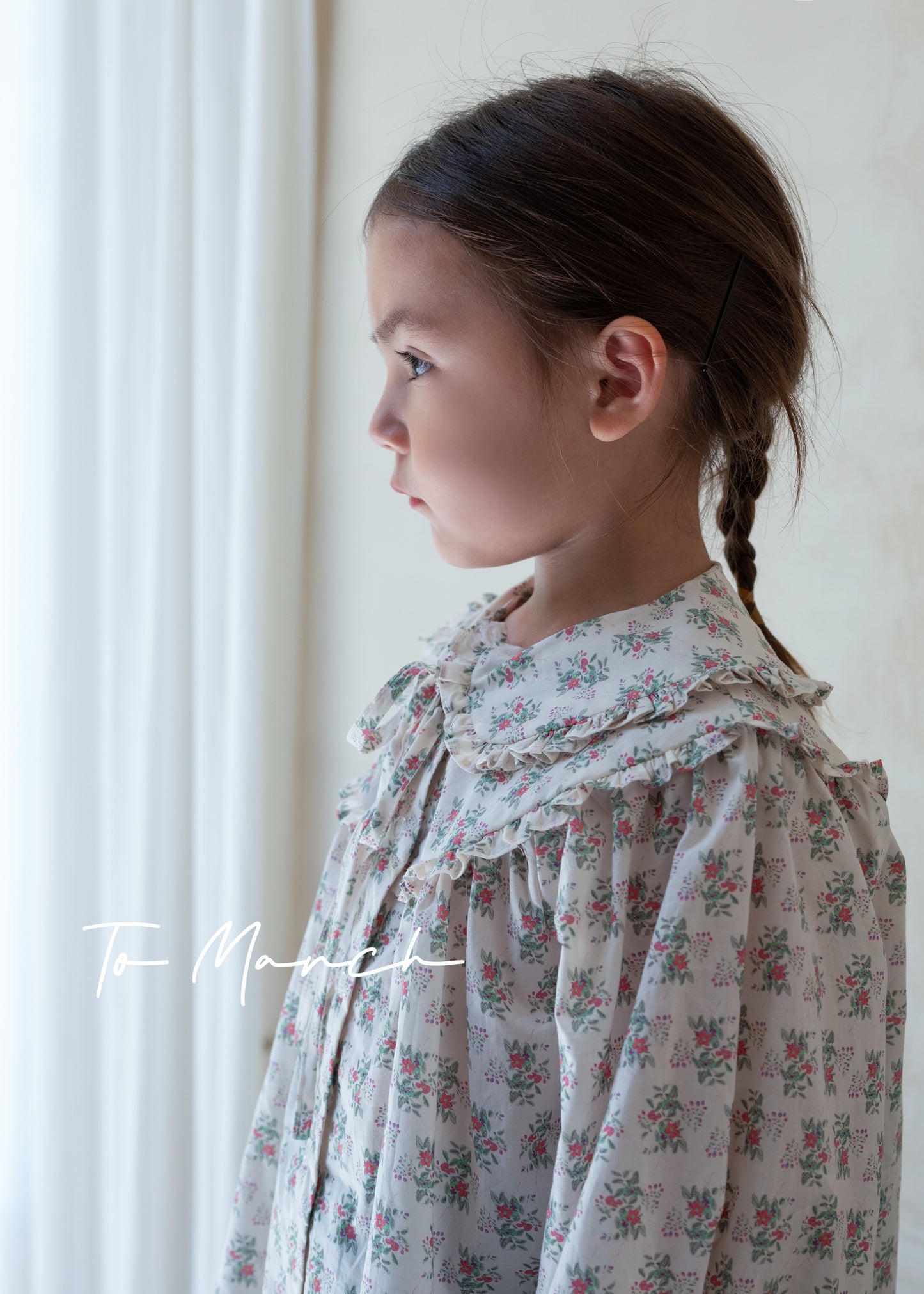 Floral Cotton Blouse With Bib Collar