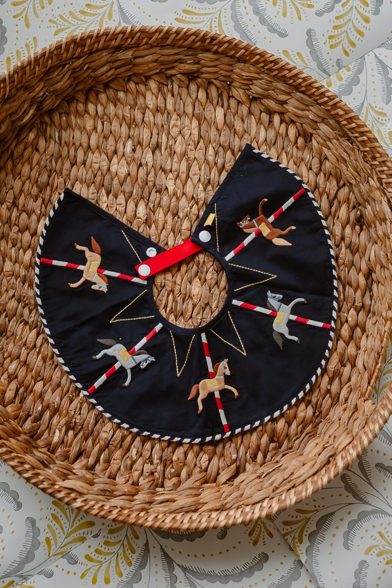 Embroidered Collar Bib - Carousel