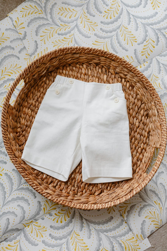 Little Musician Mid Length Shorts - White