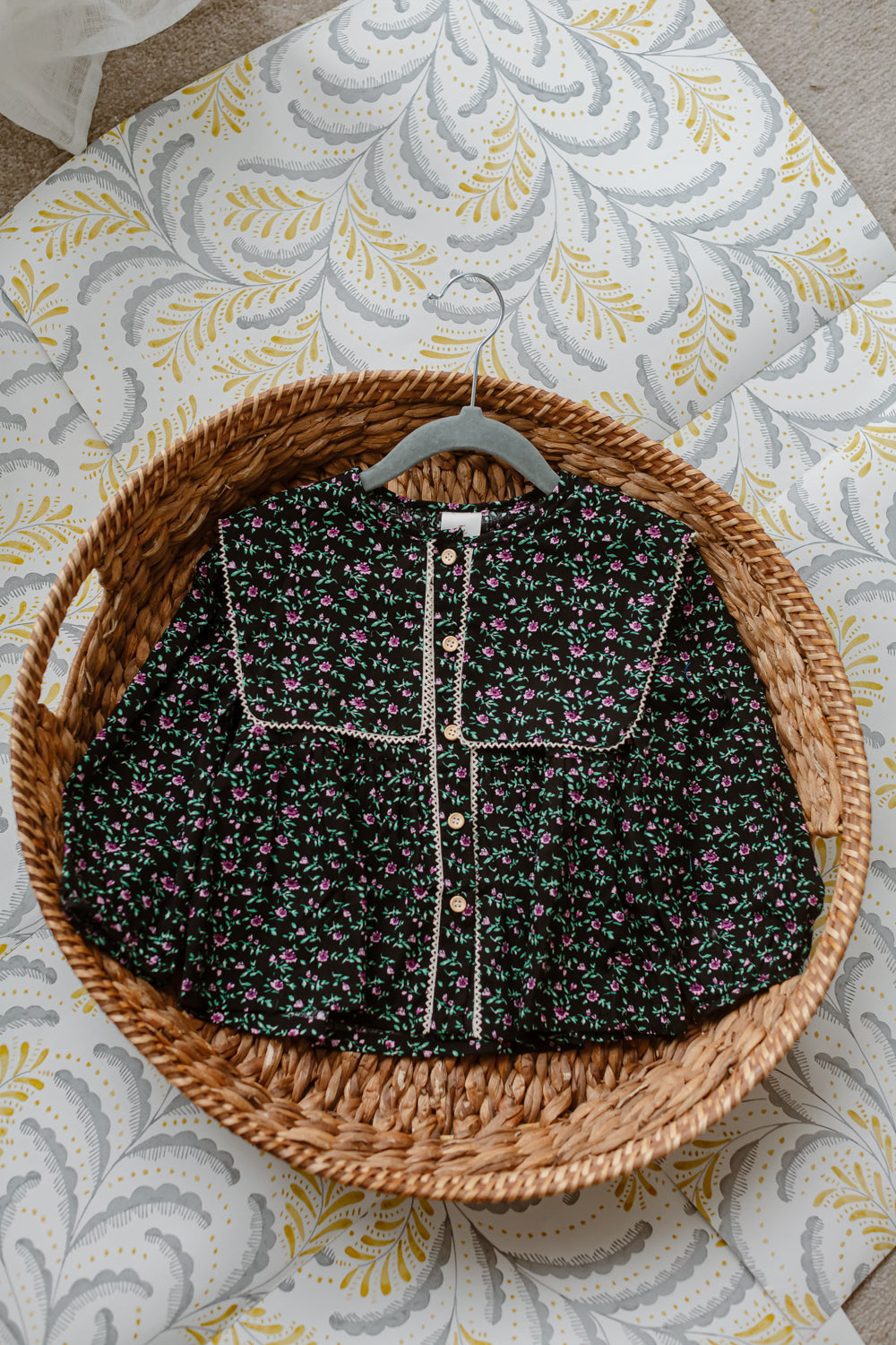 Little Little Statement Square Collar Floral Shirt