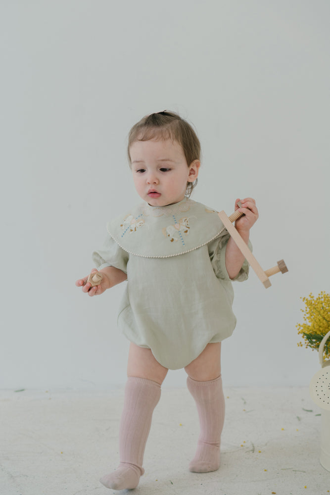 Little Musician Carousel Mint Ice Cream Collar Bibs