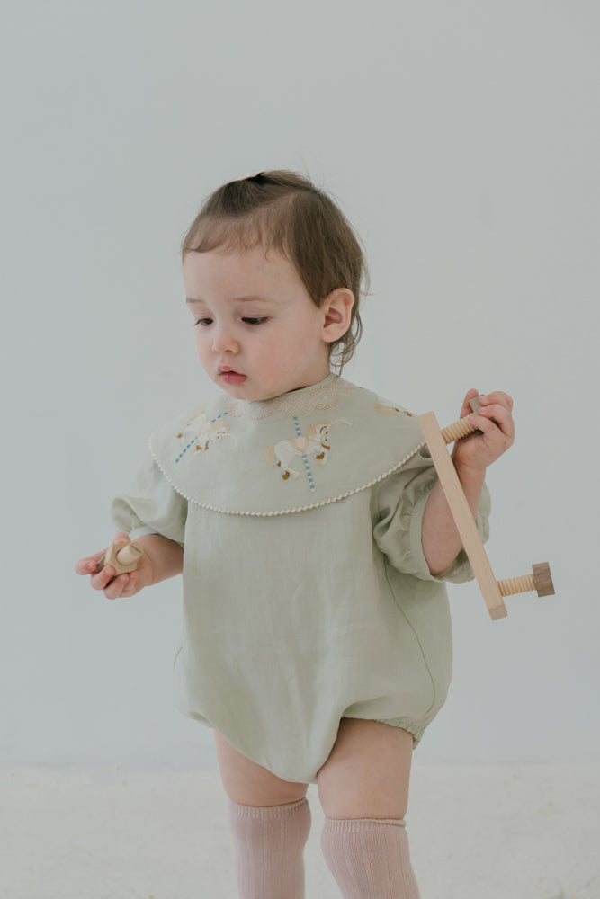 Little Musician Carousel Mint Ice Cream Collar Bibs