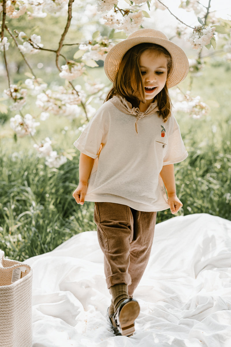 LELE JOVE EMBROIDERED SHORT SLEEVE TOP