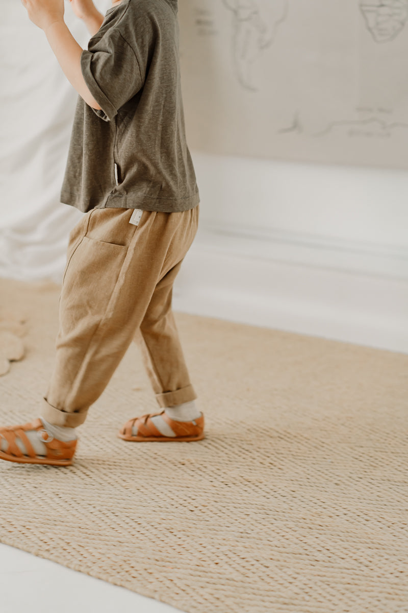 LELE JOVE RAMIE-BLEND DRAWSTRING TROUSERS