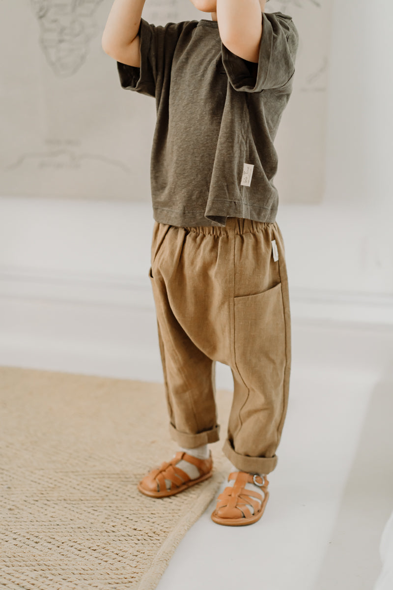 LELE JOVE RAMIE-BLEND DRAWSTRING TROUSERS