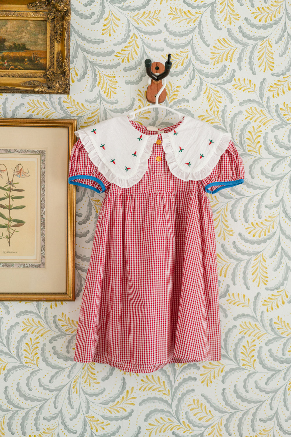 Little Little Red Plaid Big Collar Dress