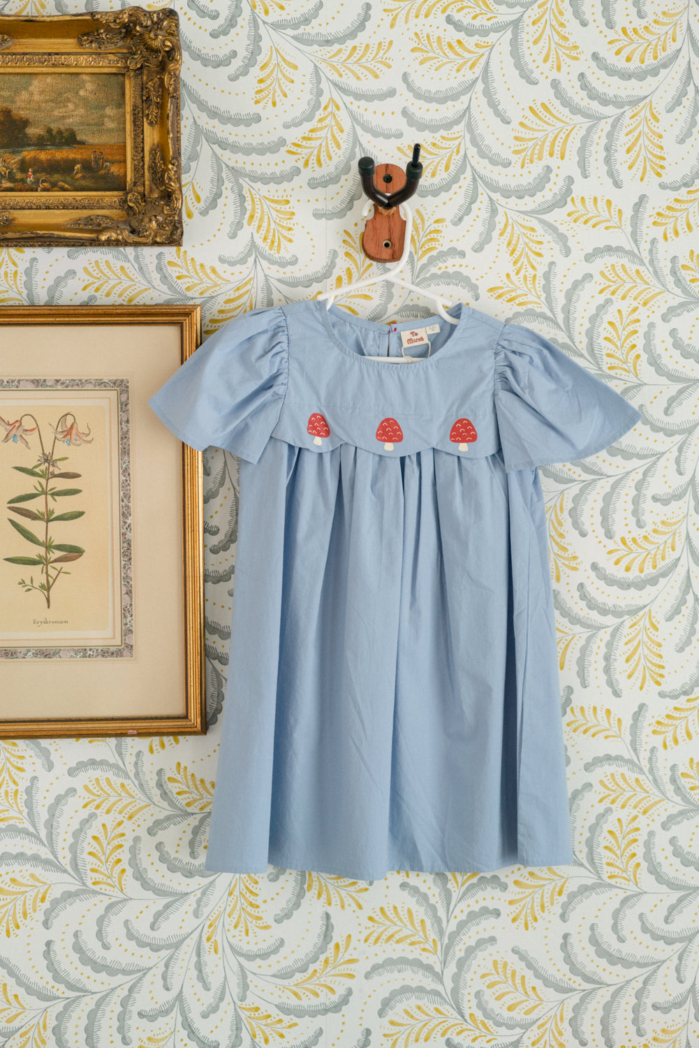 Little Little Mushrooms Short Sleeve Dress - Blue