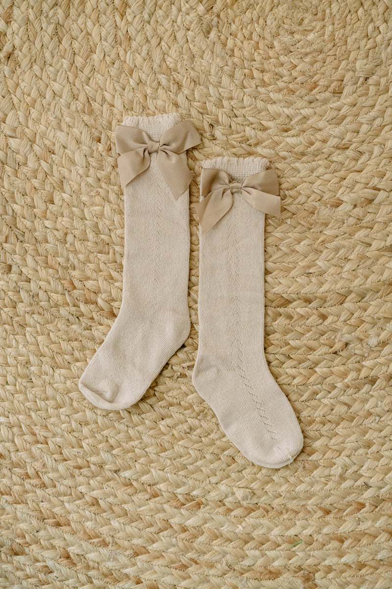Little Little Knee High Socks With Ribbon Bow