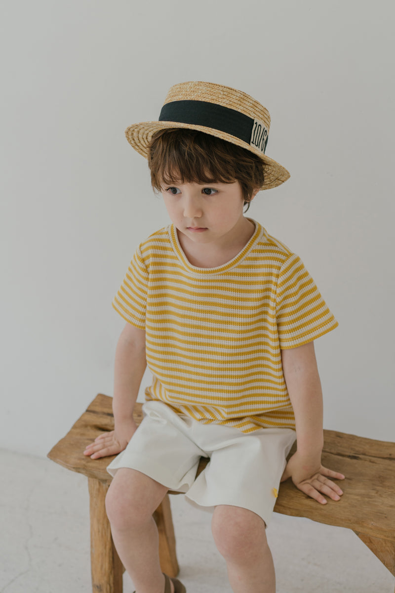 WAFFLE KNIT STRIPE YELLOW OUTFIT