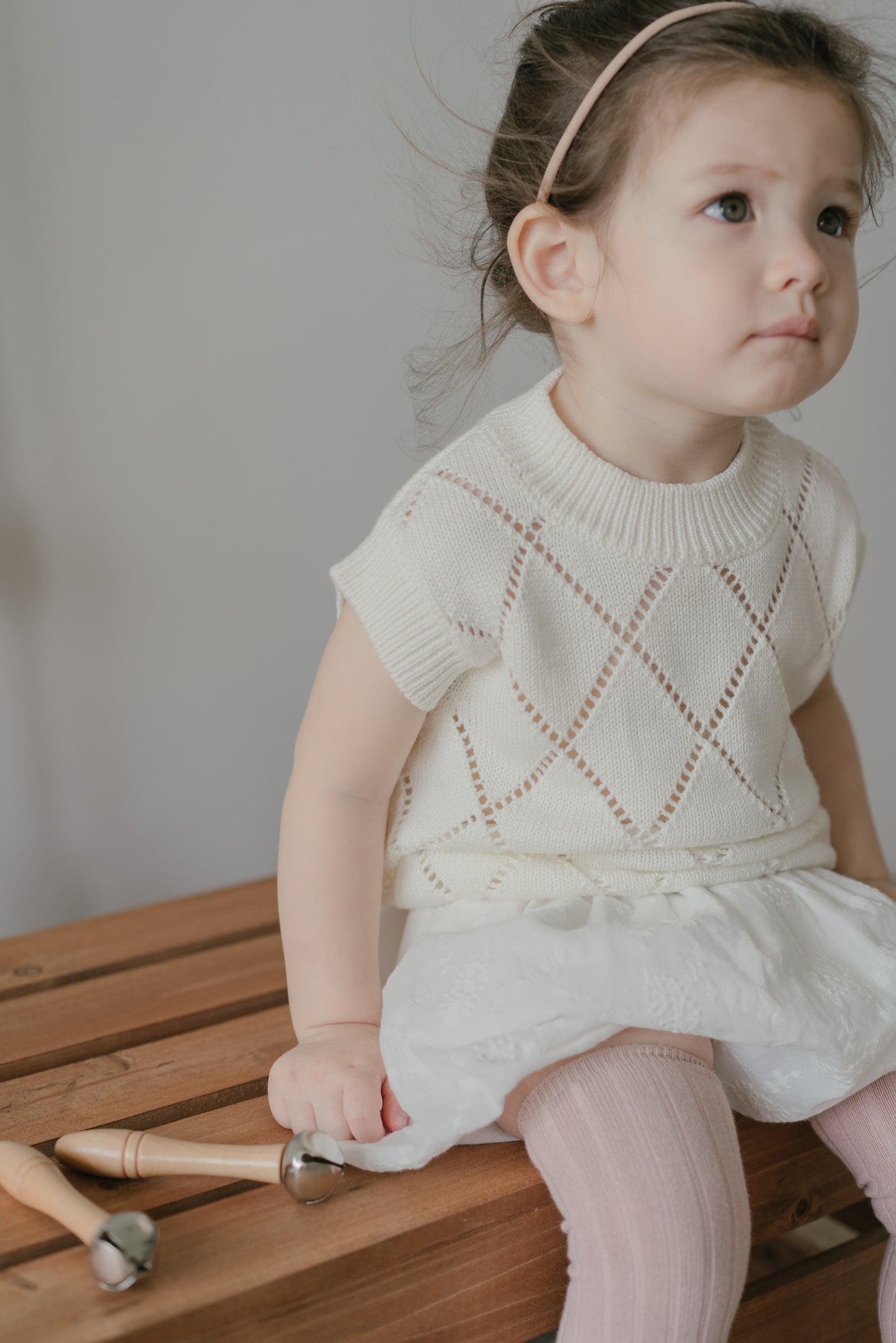 Little Musician Creamy Knitted Vest
