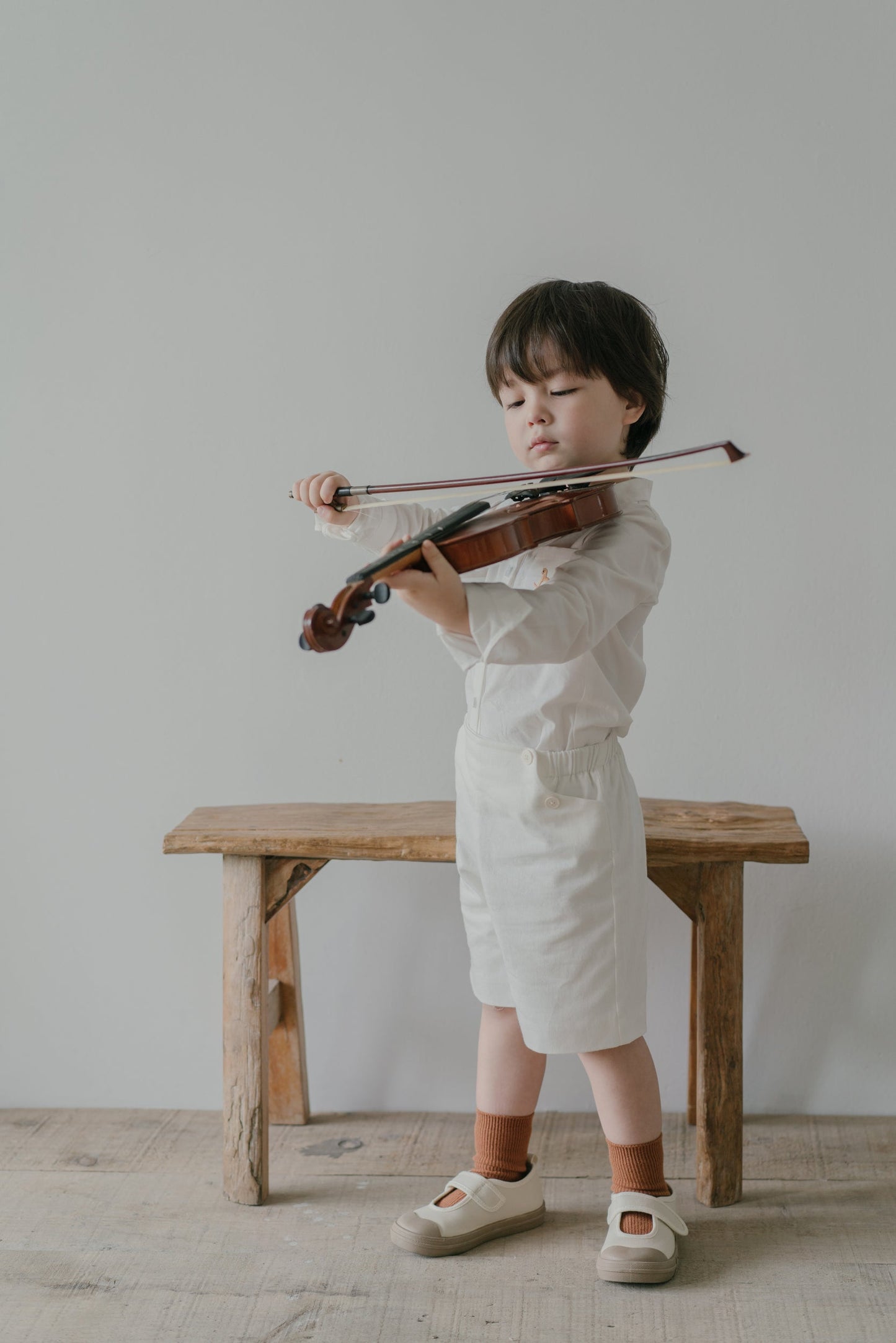 Little Musician Mid Length Shorts - White