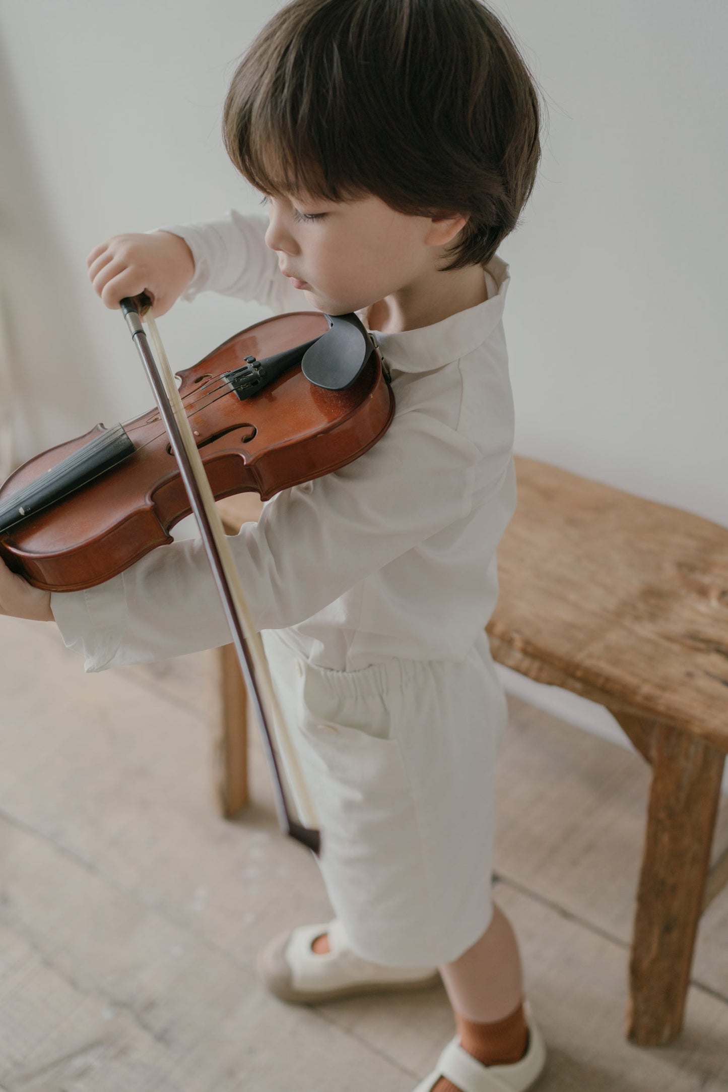 Little Musician Mid Length Shorts - White