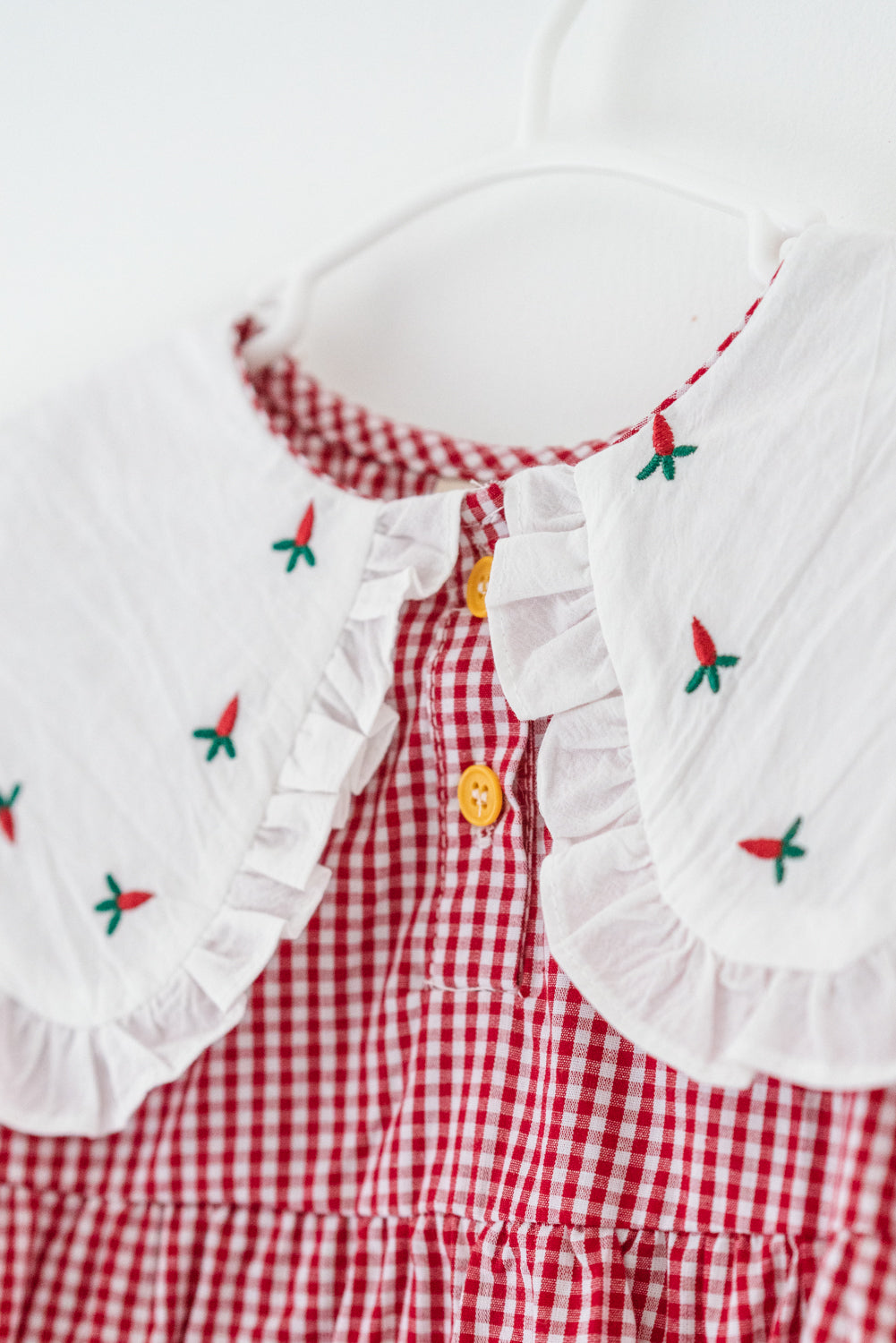 Little Little Red Plaid Big Collar Dress