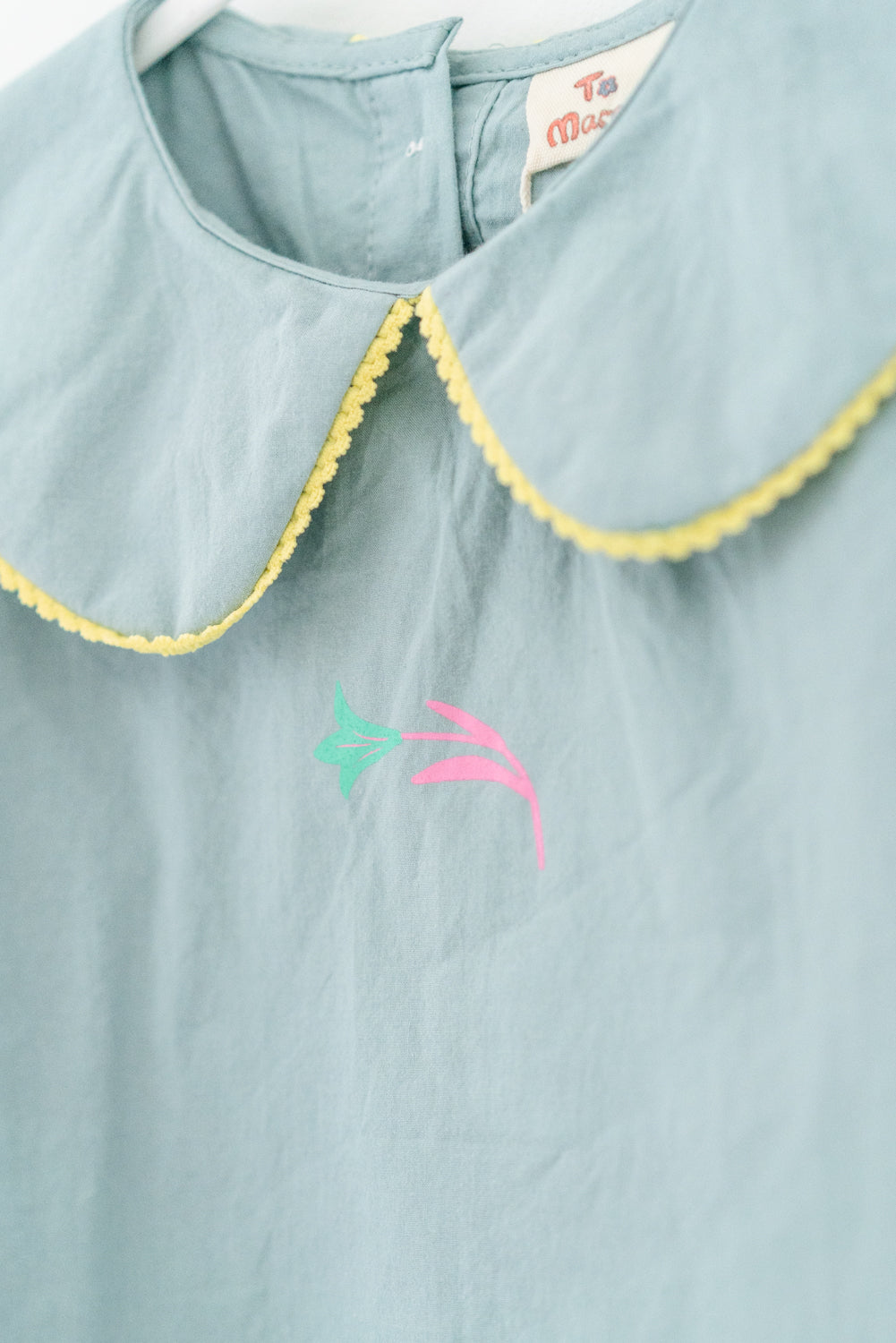 Little Little Round Collar Short Sleeve Shirt - Light Blue