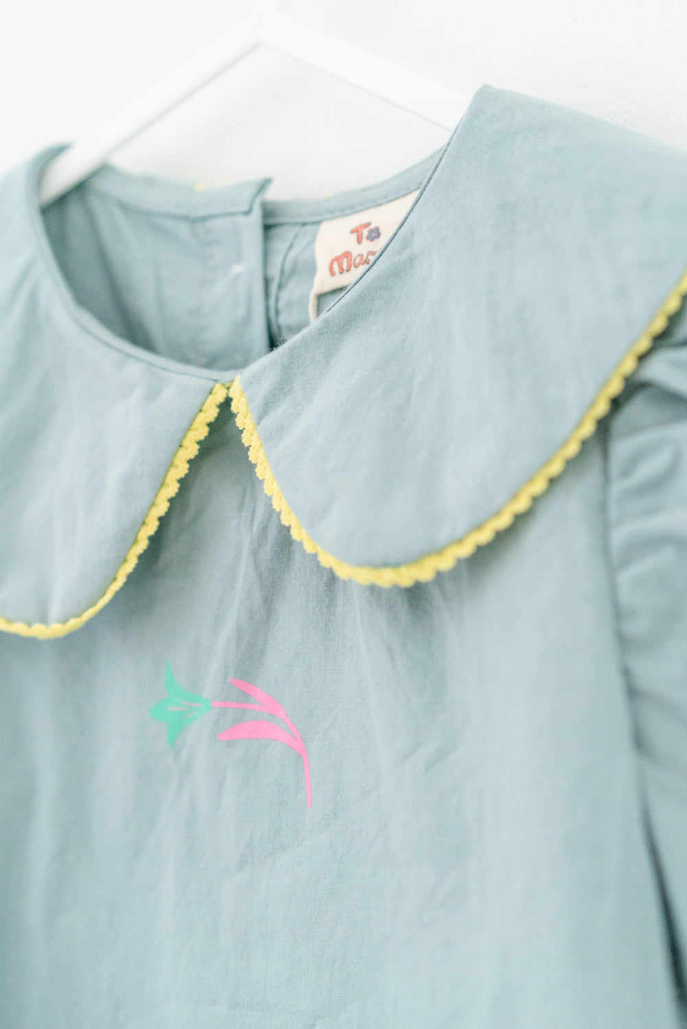 Little Little Round Collar Short Sleeve Shirt - Light Blue