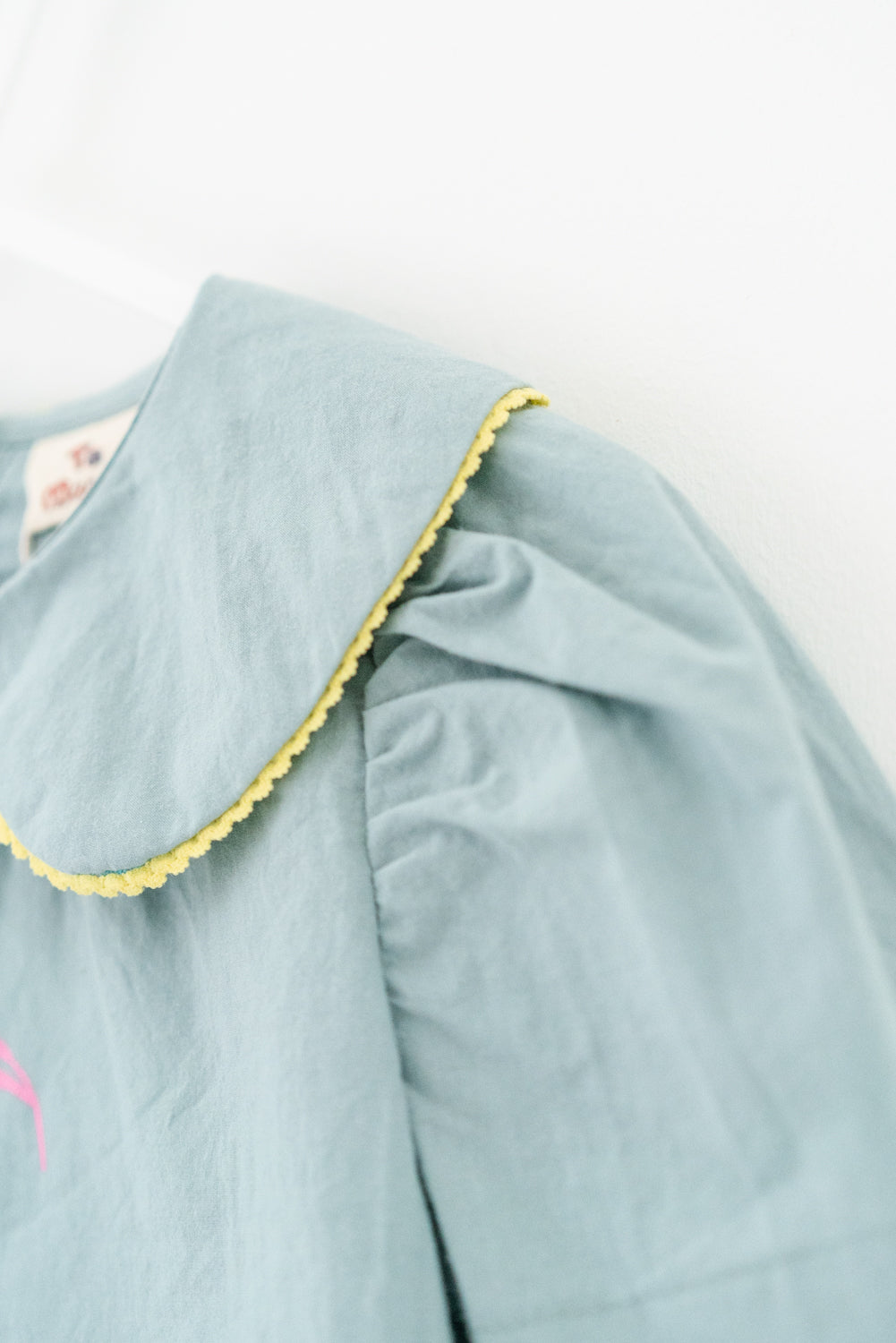 Little Little Round Collar Short Sleeve Shirt - Light Blue