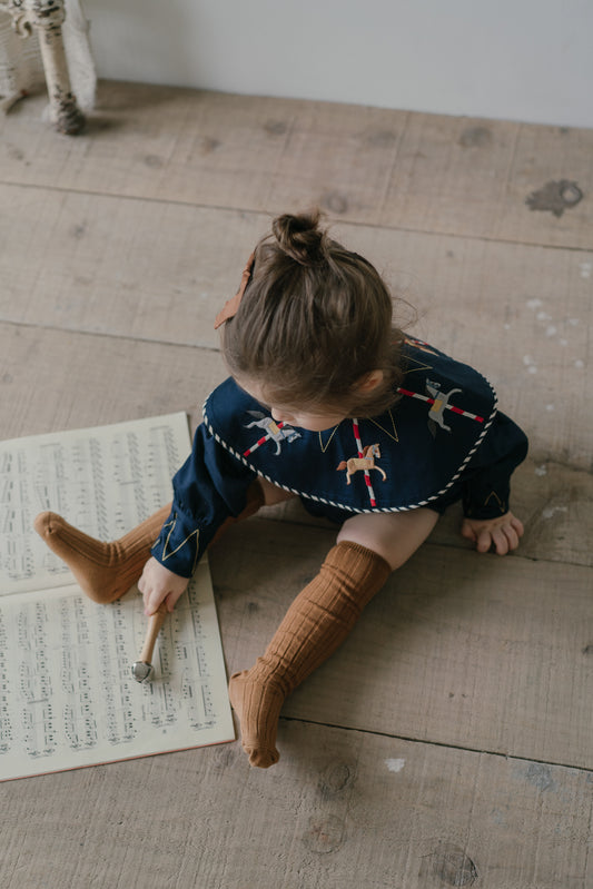 Embroidered Collar Bib - Carousel