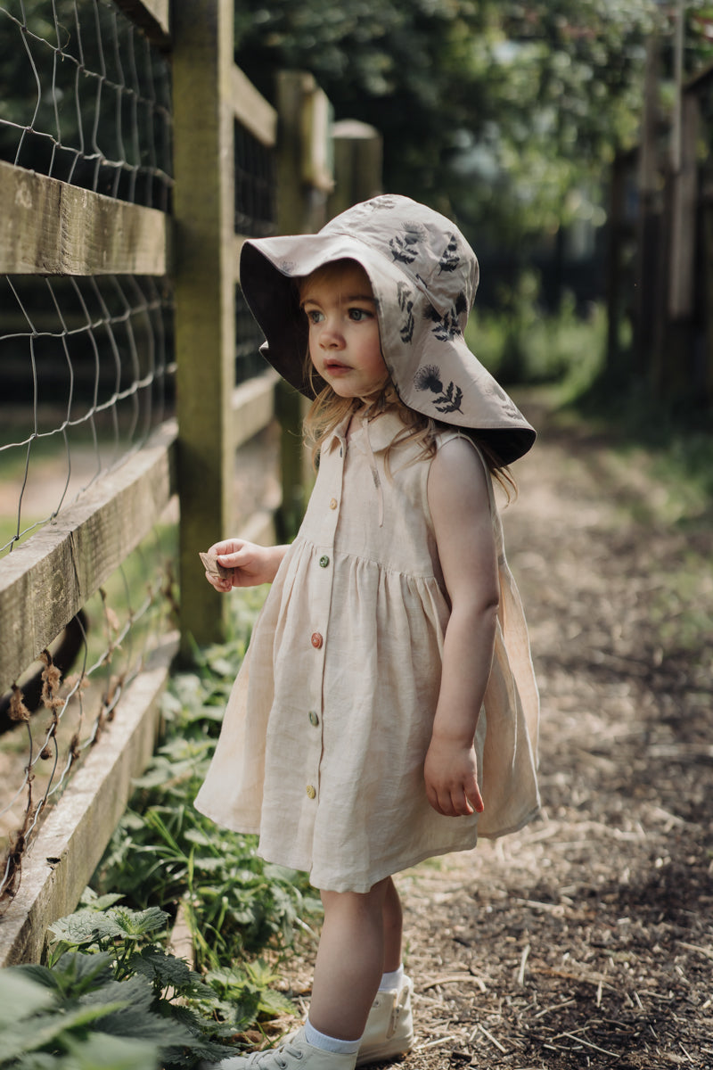 LELE JOVE COLLARED LINEN DRESS