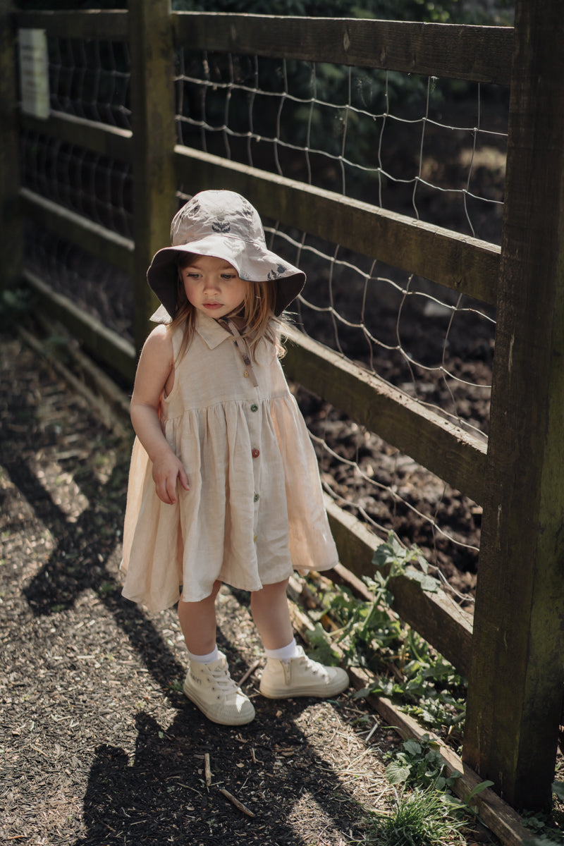 LELE JOVE COLLARED LINEN DRESS