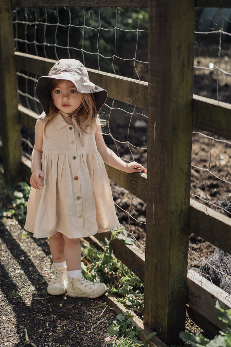 LELE JOVE COLLARED LINEN DRESS