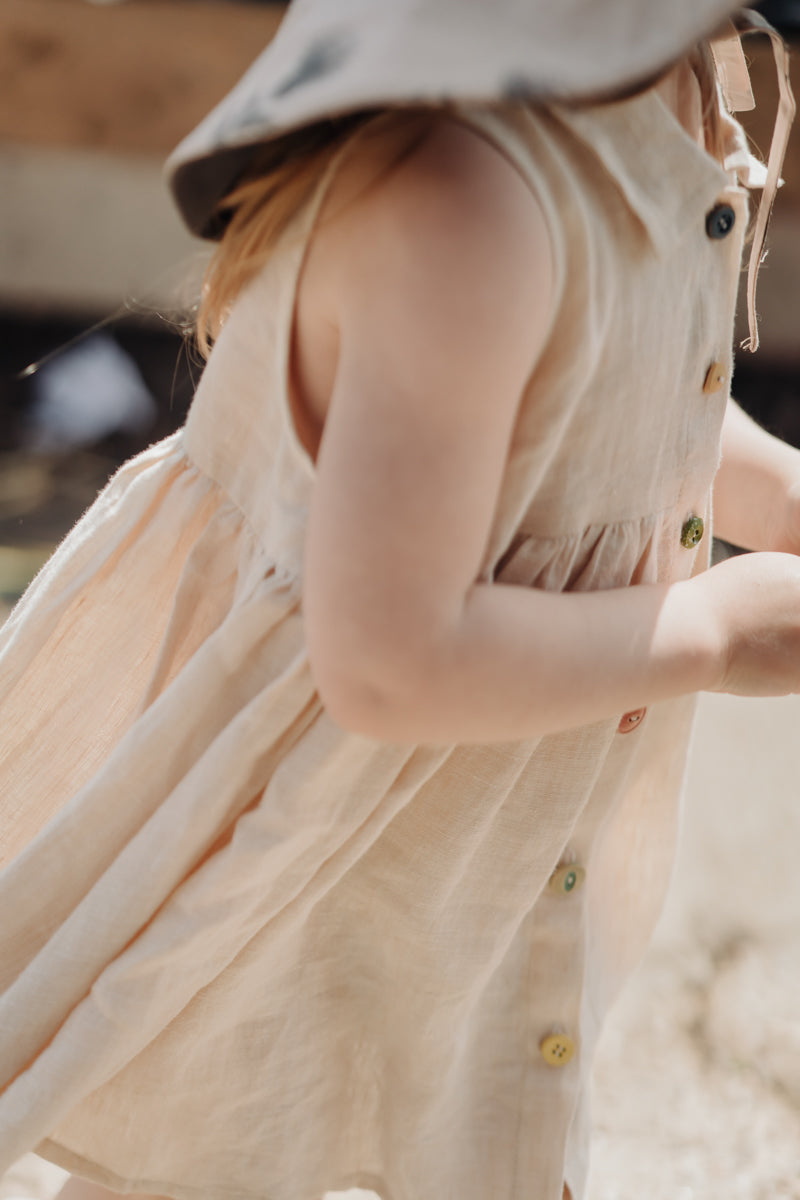 LELE JOVE COLLARED LINEN DRESS