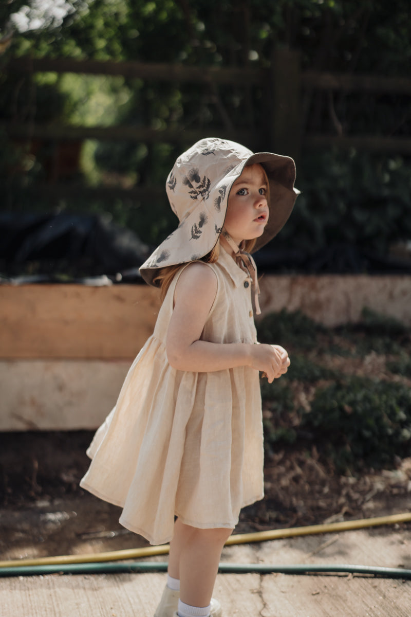 LELE JOVE COLLARED LINEN DRESS