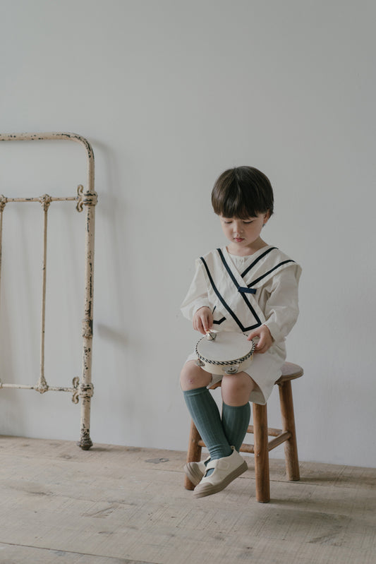 Little Musician White Sailor Collar Shirt