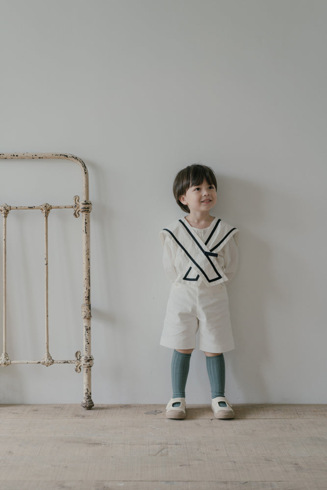 Little Musician White Sailor Collar Shirt