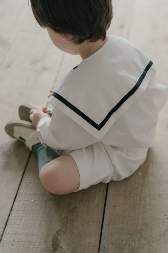 Little Musician White Sailor Collar Shirt