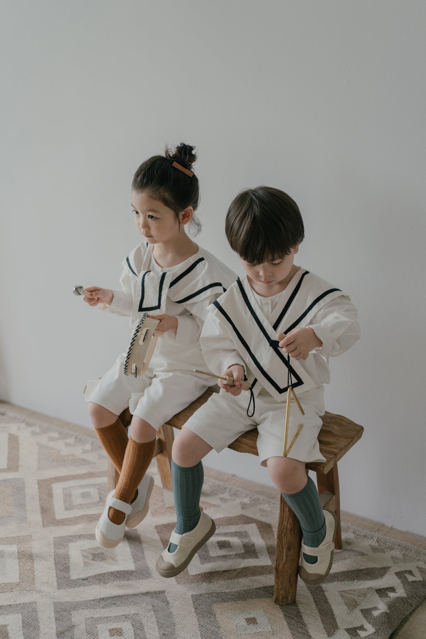 Little Musician White Sailor Collar Shirt