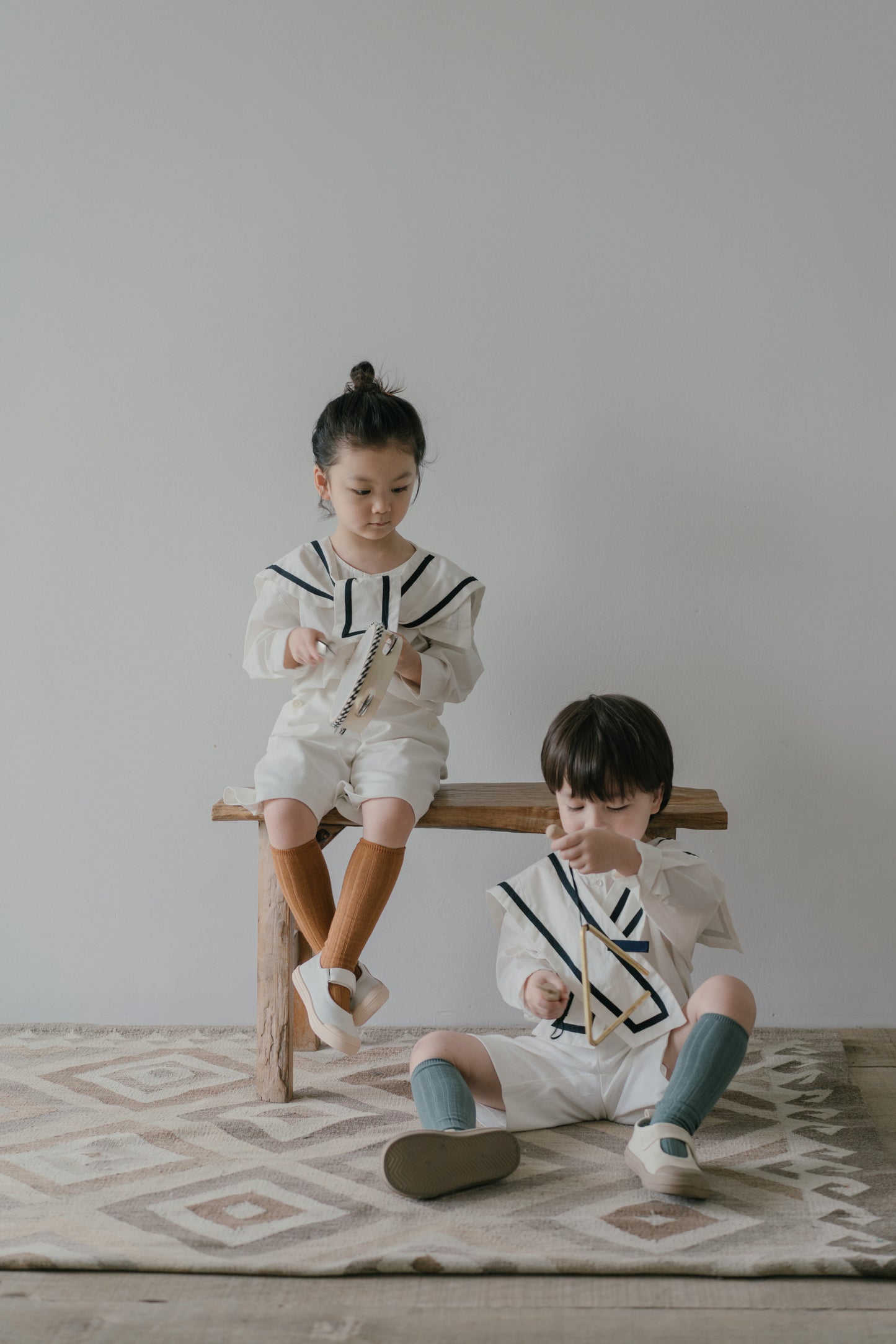 Little Musician White Sailor Collar Shirt