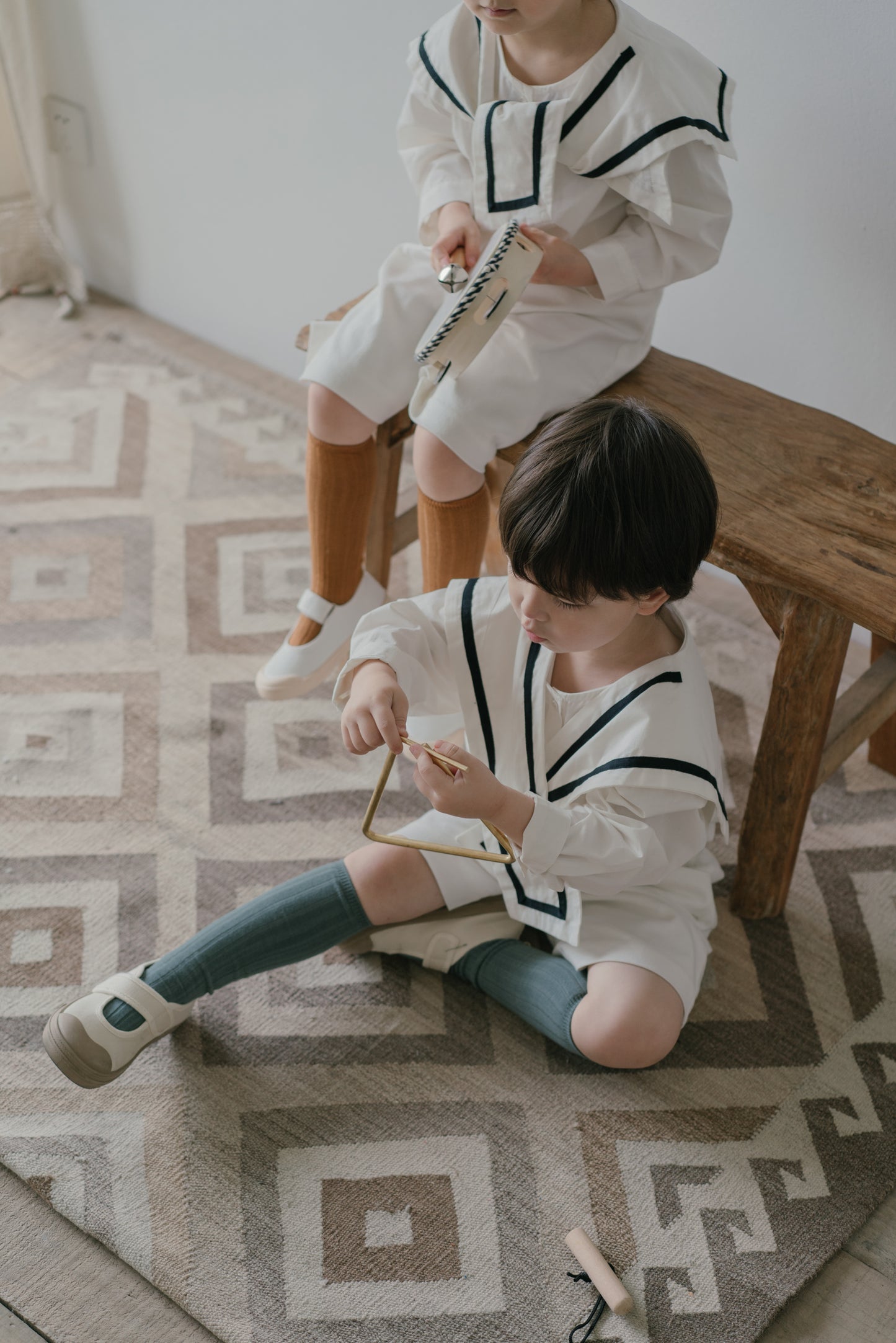 Little Musician White Sailor Collar Shirt