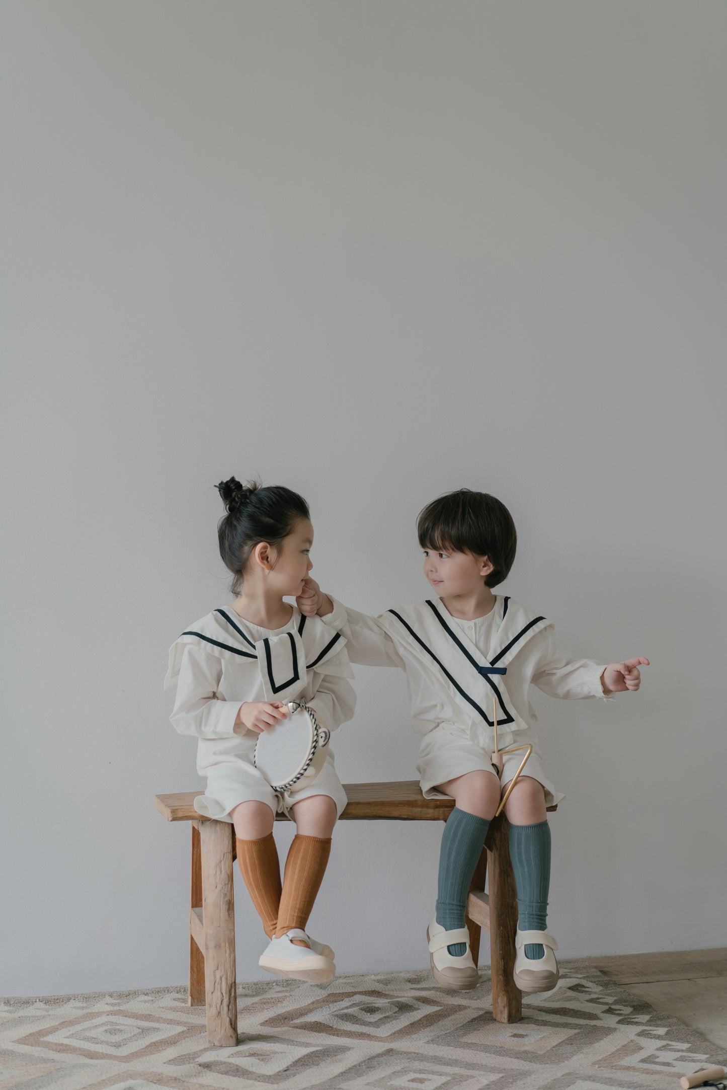 Little Musician White Sailor Collar Shirt