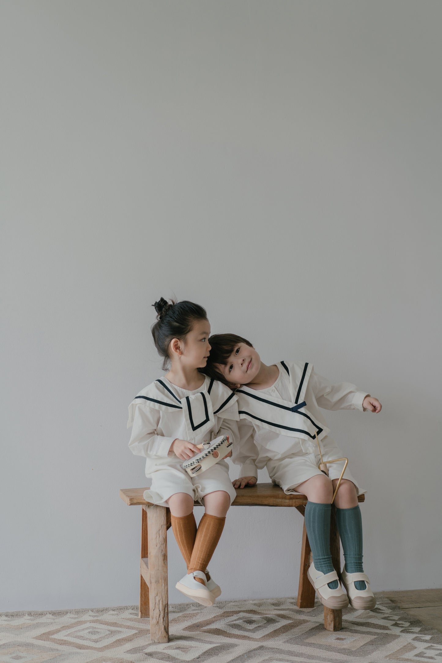 Little Musician White Sailor Collar Shirt