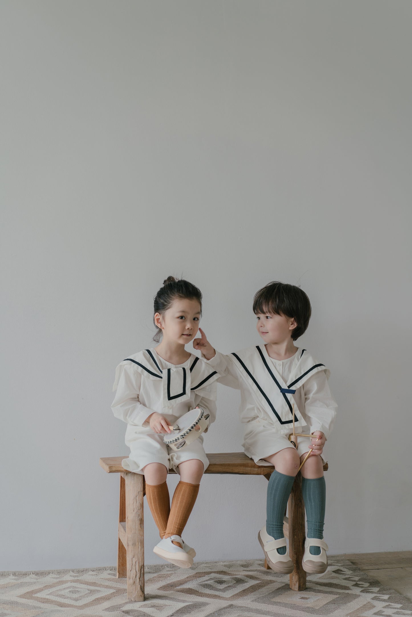 Little Musician White Sailor Collar Shirt