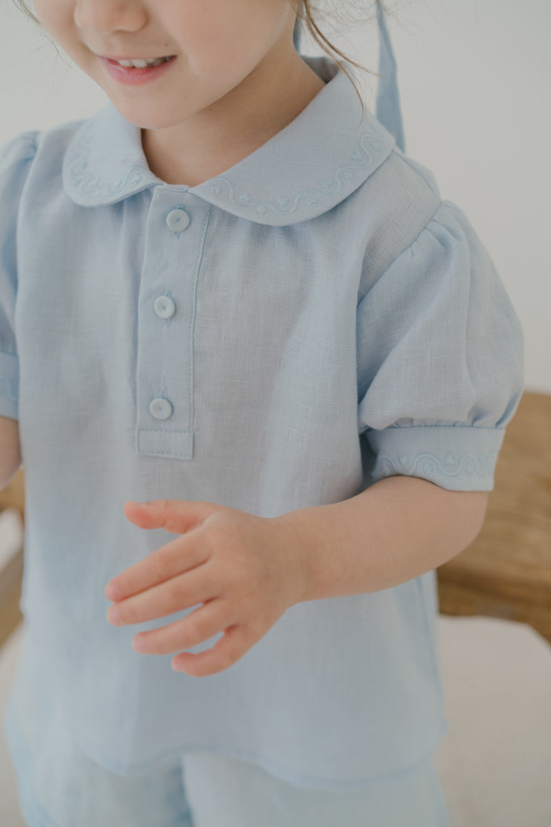ALICE IN WONDERLAND ROUND COLLAR BLUE OUTFIT