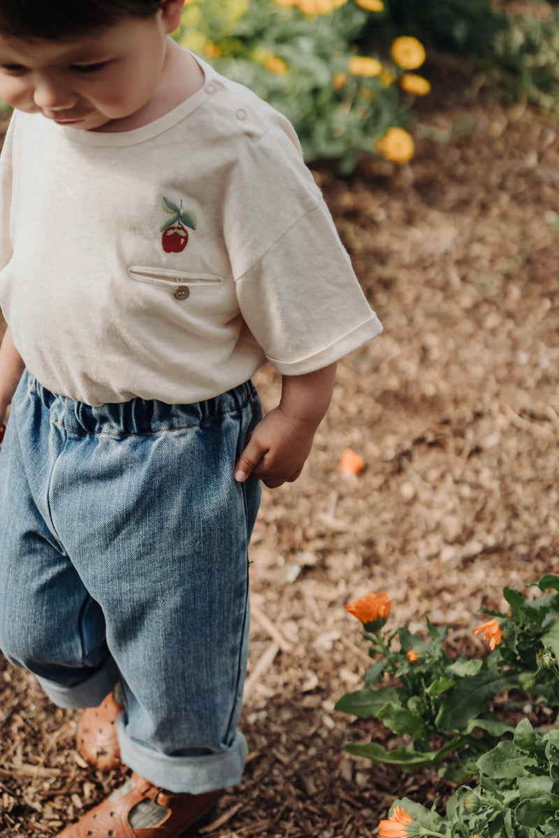 LELE JOVE EMBROIDERED SHORT SLEEVE TOP
