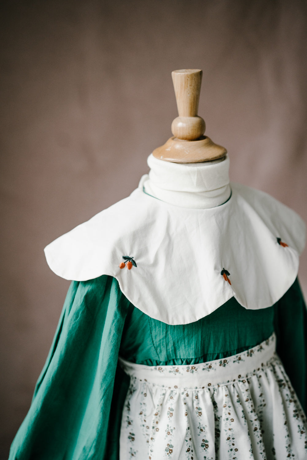Vintage Style Embroidered Apron Girls' Dress