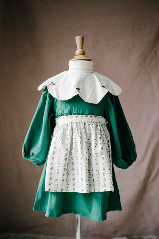 Vintage Style Embroidered Apron Girls' Dress