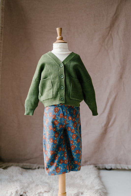 Wide-leg Flower Casual Trousers